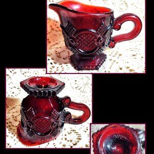 The Avon 1876 Cape Cod Creamer Ruby red. SHIPS FREE